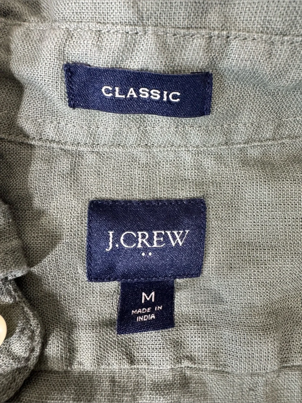 J. Crew Sage Green Button-Down Linen Shirt | Men’s M